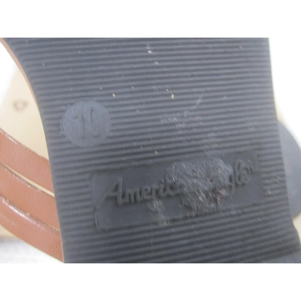 American Eagle Sandals Womens Size 10 Brown Braided Thong Slingback Strappy Flat
